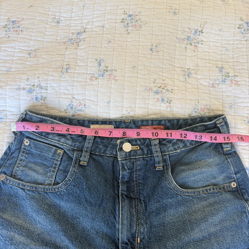 Pilcro Anthropologie Straight Leg Denim Jean Pant Distressed Boho Women’s 28 Raw - Picture 5 of 7